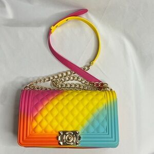 Multicolor Quilted Jelly Crossbody or Shoulder Bag